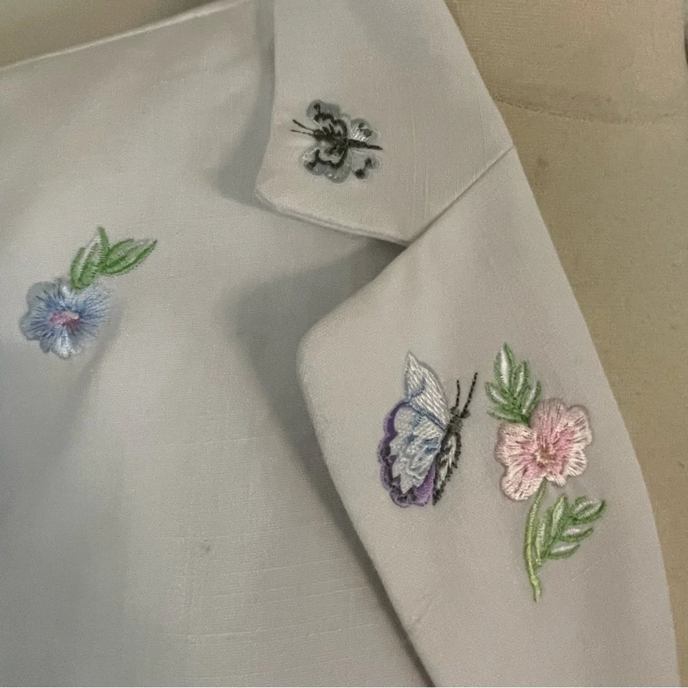 Vintage‎ 90s Embroidered Blazer Women’s 20W Floral Long Sleeve 1 Button Jacket - Picture 4 of 11